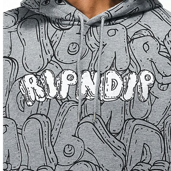RIPNDIP Bubble Bobble Grey Hoodie - Picture 12 of 14